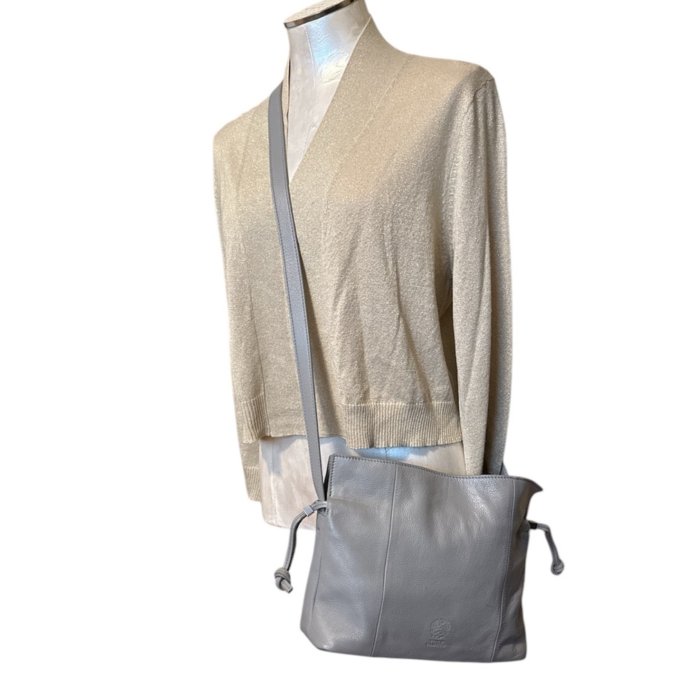 Vince Camuto Genuine Leather and Suede crossbody handbag color gray